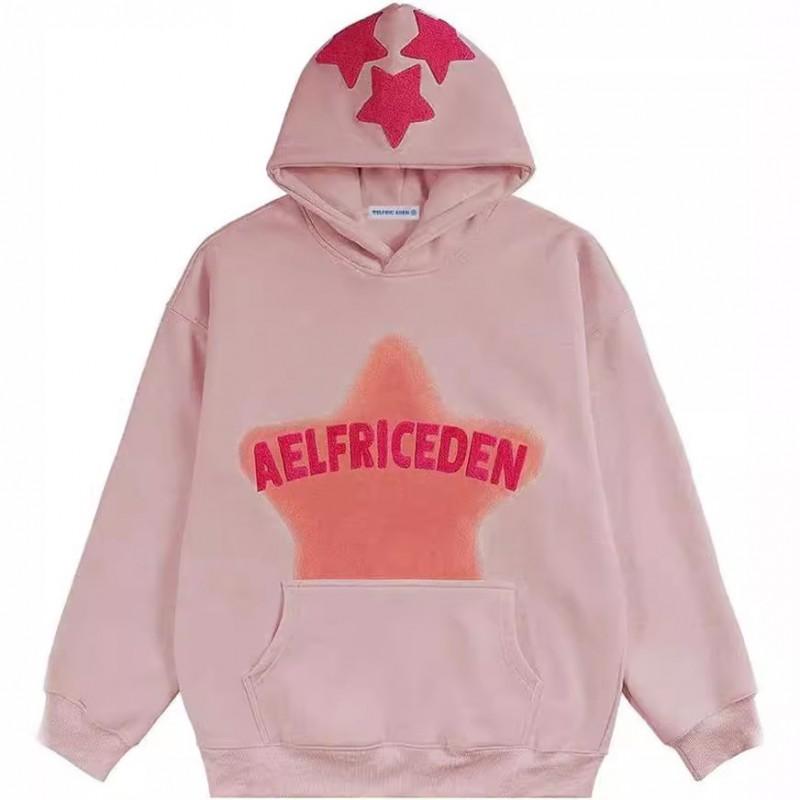 Aelfric Eden Y2K Star Print Hoodie Unisex Casual Streetwear Loose Sweatshirt