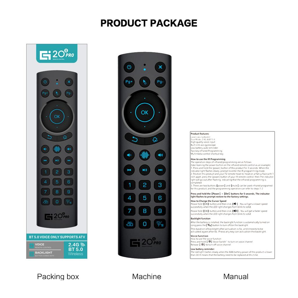 G20S PRO BT 2.4G и BT5.0 Двухрежимная беспроводная воздушная мышь с USB-приемником 6-осевой портативный гироскоп