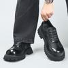 Осень и зима новая мужская обувь платформа увеличение высоты туфли дерби мужские ретро деловые для работы модные универсальные повседневные кожаные туфли с большой головой