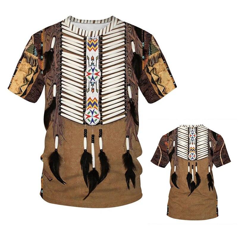 3D мужская футболка в стиле ретро Харадзюку в индийском стиле с графическим принтом и короткими рукавами, летняя повседневная уличная одежда с круглым вырезом, трендовые футболки