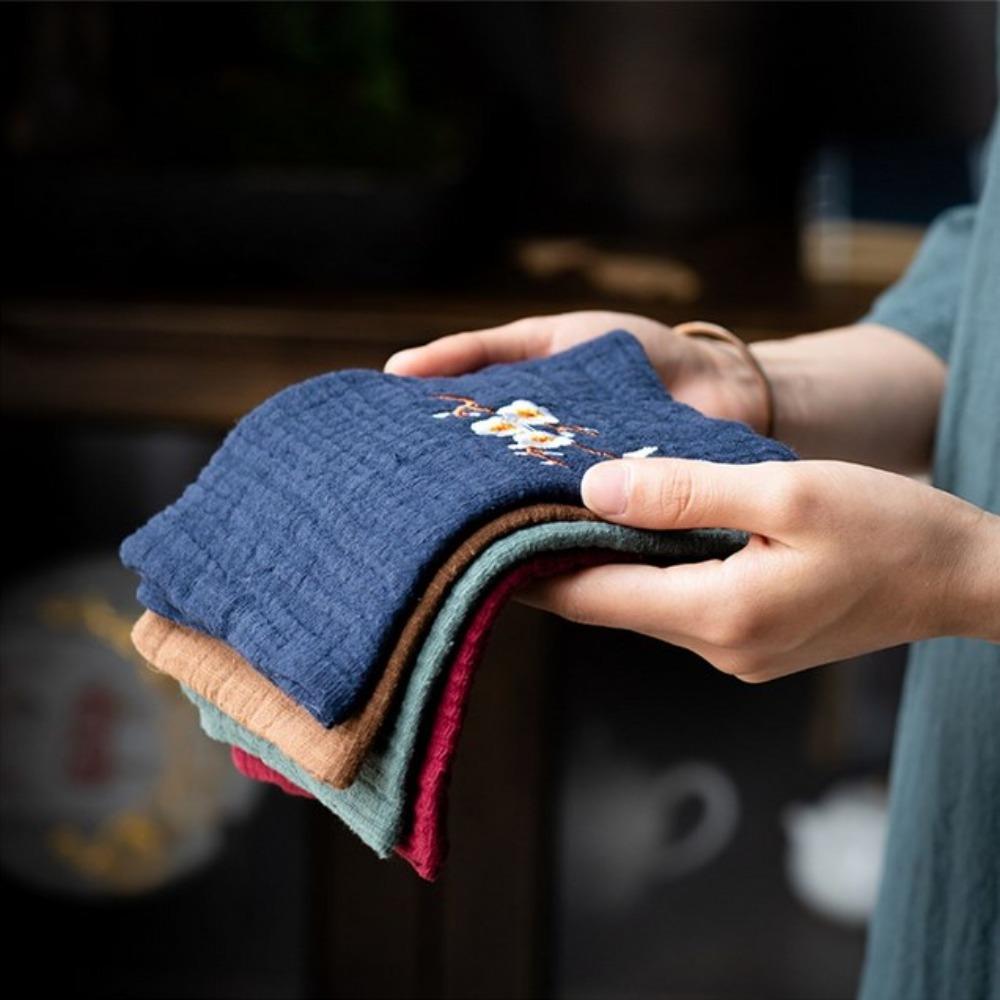 Вышивка Чайная ткань Легкие хлопковые и льняные кухонные полотенца Прочная тряпка для уборки