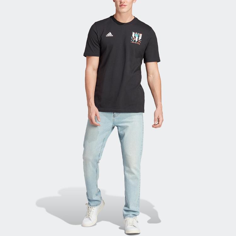 Adidas Футболка Messi Icon с графическим рисунком, мужские топы, черная HT5182