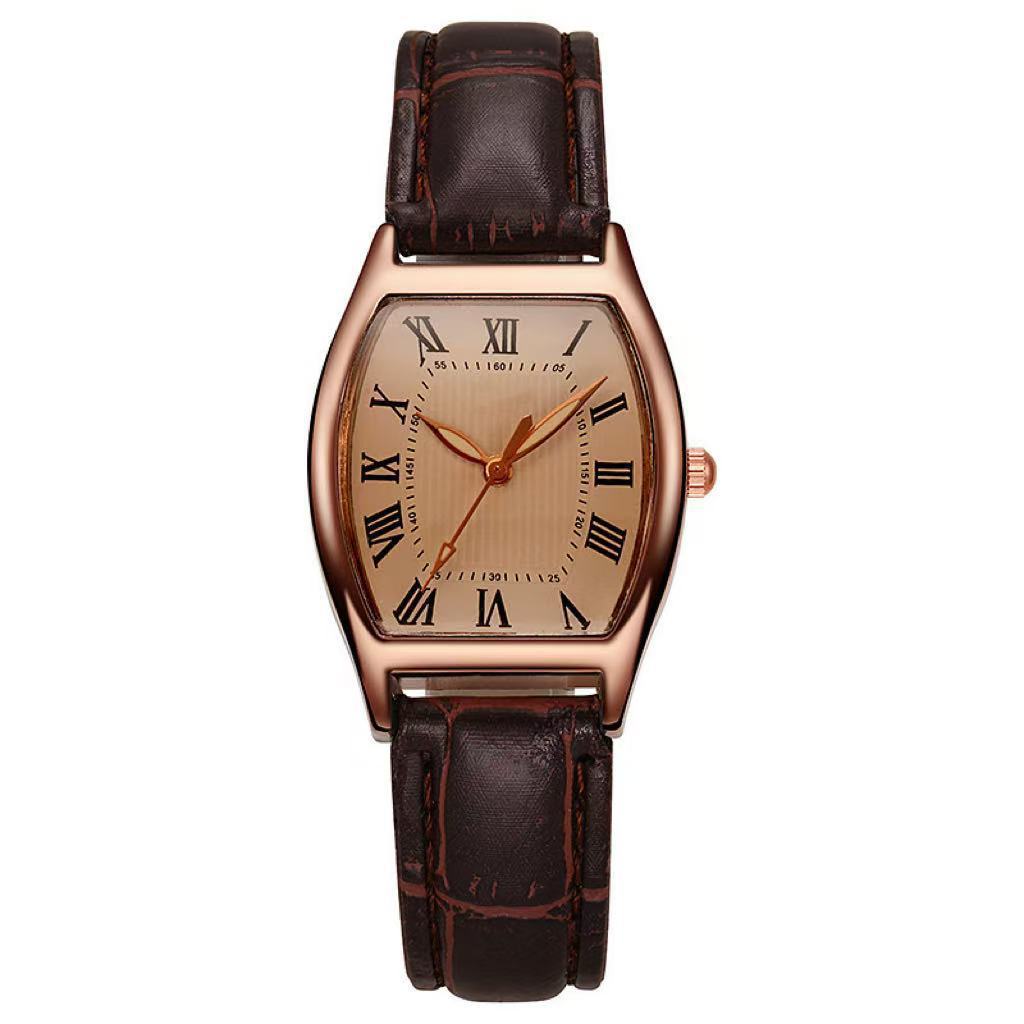New Fashion Woman Luxury Tonneau Leather Watch Women Retro Wrist Watches Students Casual Quartz Watches For Gifts Reloj Mujer