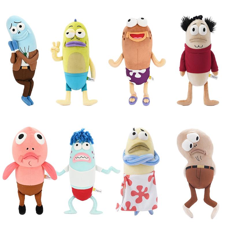 SpongeBob Merchandise Residents of Beechburg Ugly Fish Plush Toys Cute Residents Passerby Fish Series Decoration Gifts