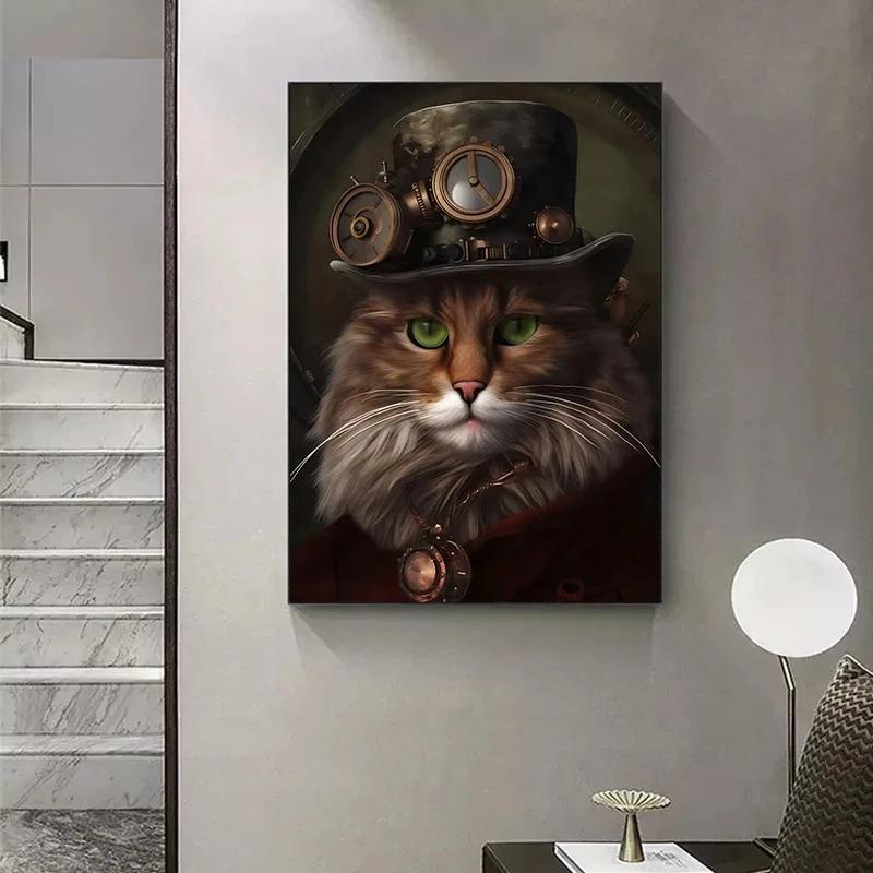 Ретро Череп Лягушка Сова Ворон Стимпанк Портрет Винтаж Животное Плакат Печать Холст Картина Настенные Картины Домашний Декор