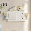 Bedroom Wall Ornament Cute Cat Light Switch Sticker, Adorable Kitten Self?Adhesive Socket Panel Resin Plate Cover Decor, Indoor Home Decor for Kids