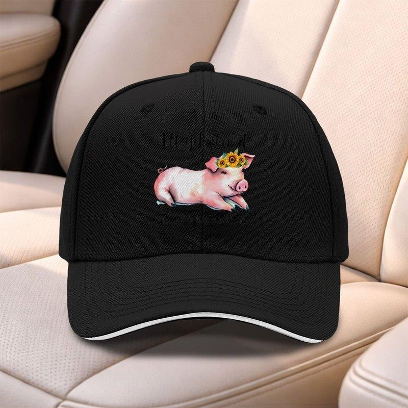 Sunflower Pig Baseball Cap Adjustable Duckbill Hat For Men Women Outdoor Travel Fishing Sports Gift