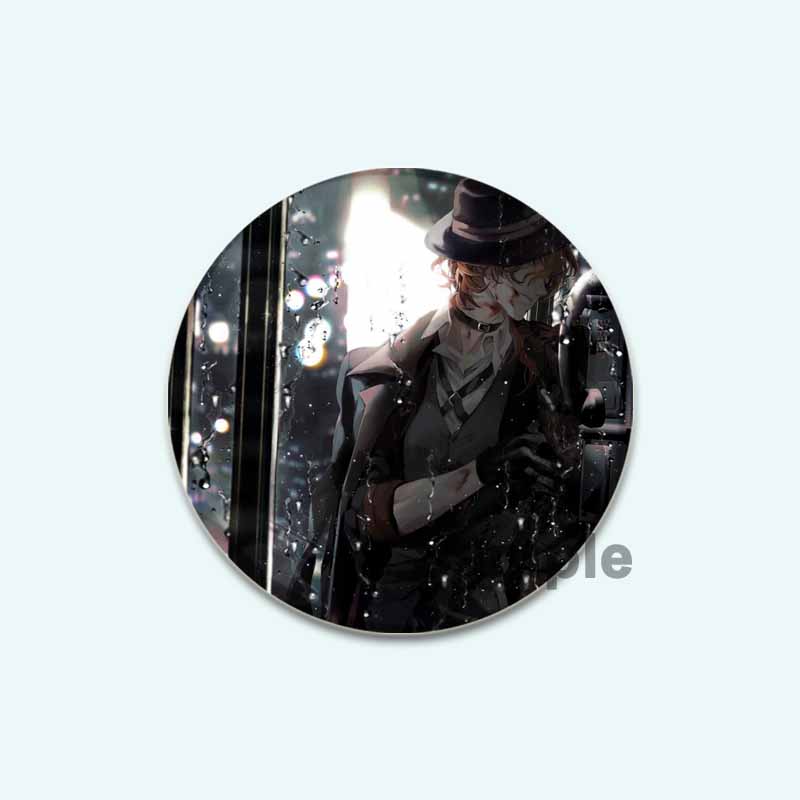 32/44/58 мм мультфильм бродячие собаки Банго HD печать брошь аниме значок вооруженное детективное агентство Дадзай Осаму круглая витрина броши булавка на лацкан ювелирные изделия