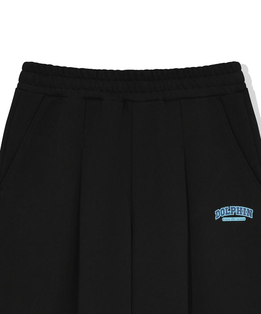 DOLPHIN WAVE APPAREL Черные брюки с одним защипом и силиконовым принтом дельфина