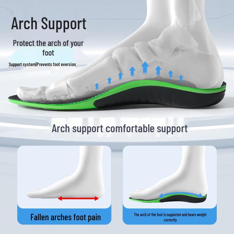 Межграничные амортизирующие стельки с поддержкой свода стопы для плоскостопия и пронации стопы