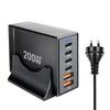 200W GaN Multi-Port PD Fast Charger with 2A4C Ports for Phones & Laptops