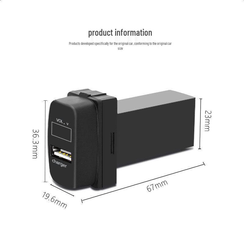 Автомобильное зарядное устройство Mitsubishi с USB, индикатором напряжения и температуры