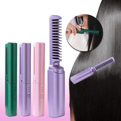 Профессиональный выпрямитель для волос 2-в-1, бигуди, USB-расческа для прямых волос, прямая расческа для влажных и сухих волос, бигуди для прямых стайлеров, щипцы для завивки волос