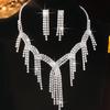 Elegant Necklace Earring Set Luxury Rhinestone Necklace Vintage Bridal Jewelry Set Wedding