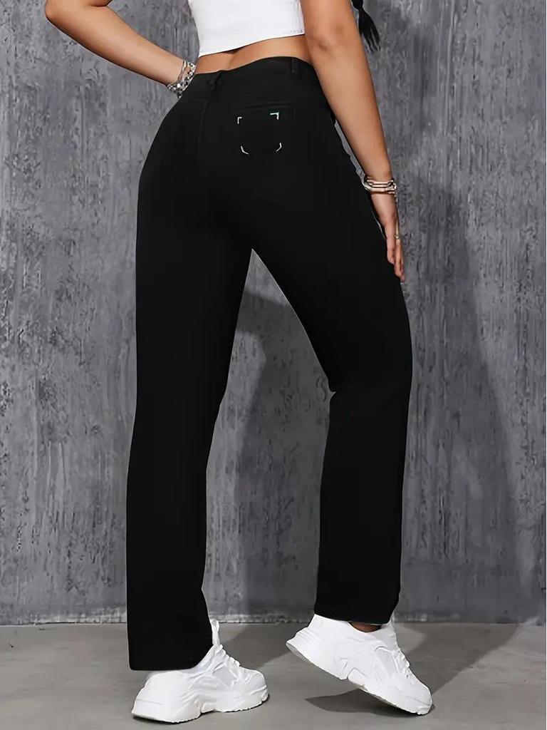 Womejeans Женские черные джинсы скинни - Повседневные универсальные длинные брюки