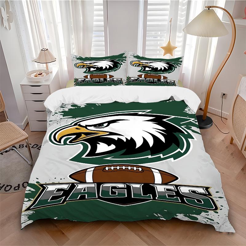 3Pcs Eagles Football Spirit Wear Bedding Sets For All Sizes New 3D Printed Bed Cover Comforter Duvet Cover Pillowcase Bedroom Decoration