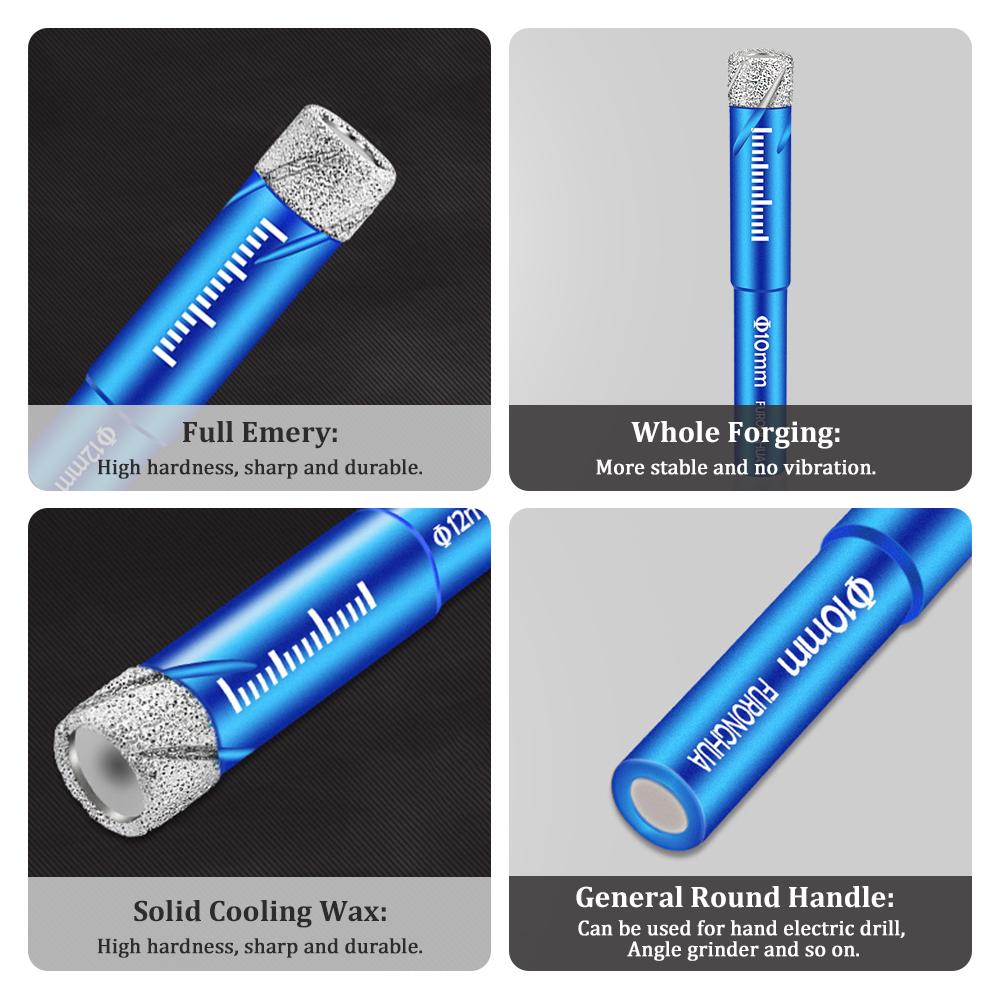 Набор сухих алмазных сверл 5 шт. с 1/4 5/16 3/8 1/2 дюйма для гранита, керамики, мрамора, плитки, камня