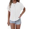 Women's Fashion Solid Color Round Neck Short Sleeved Pullover Casual T-shirt Top