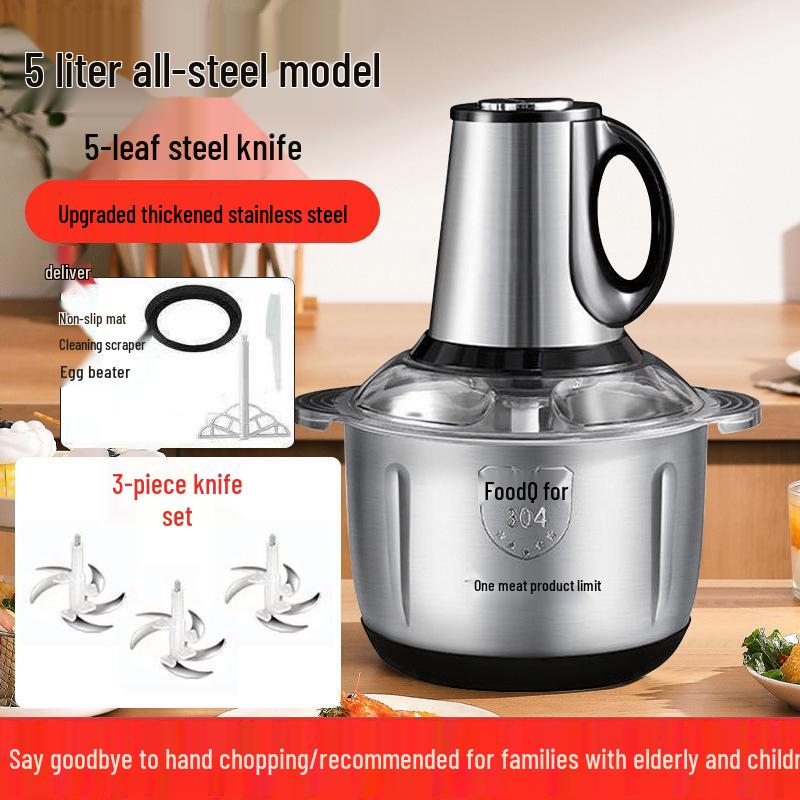 Stainless Steel Meat Grinder & Mixer for Dumplings, Large Capacity Automatic Cooking Machine