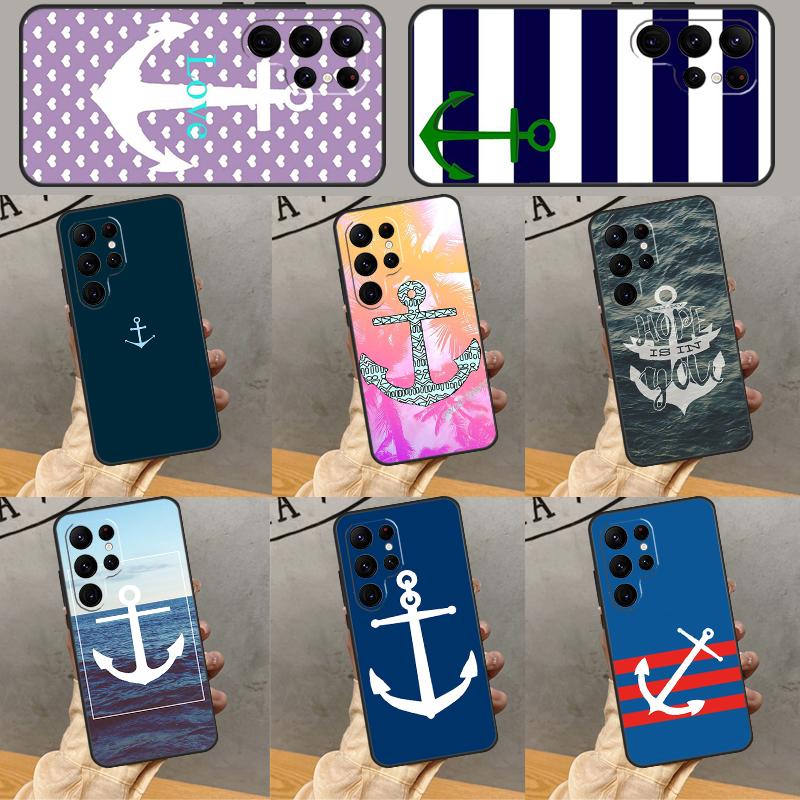 Nautical Anchor Boat Sea Case For Samsung Galaxy S25 Ultra S24 S23 S22 S21 Ultra S9 S10 S20 Plus S24 FE Funda Cover
