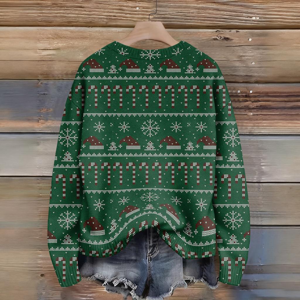 Женский смешной женский рождественский свитер с круглым вырезом, рождественский джемпер, рождественский наряд, уродливый свитшот, рождественский костюм