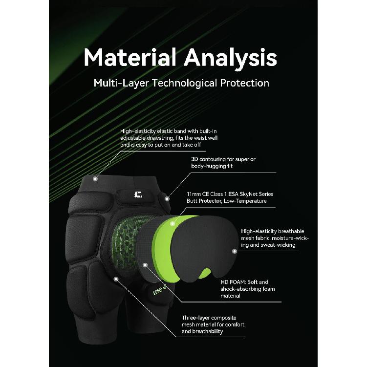 COPOZZ Sports Protective Gear Set Skateboard Adult ESA Sponge Thicken Impact-resistant Bicycle Women Men Ski Knee And Hip Pads