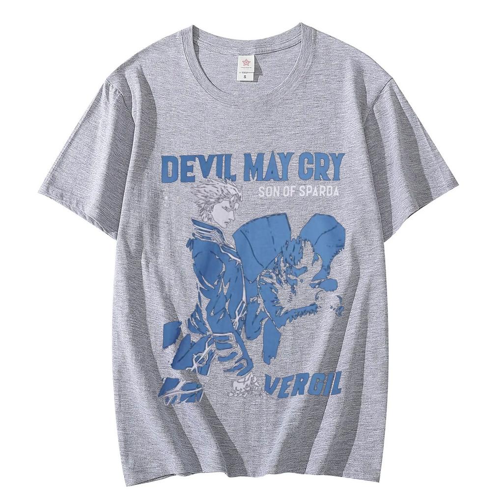 Горячая игра Devil May Cry Графические футболки Модные винтажные футболки большого размера с коротким рукавом Унисекс Повседневные хлопковые футболки Уличная одежда