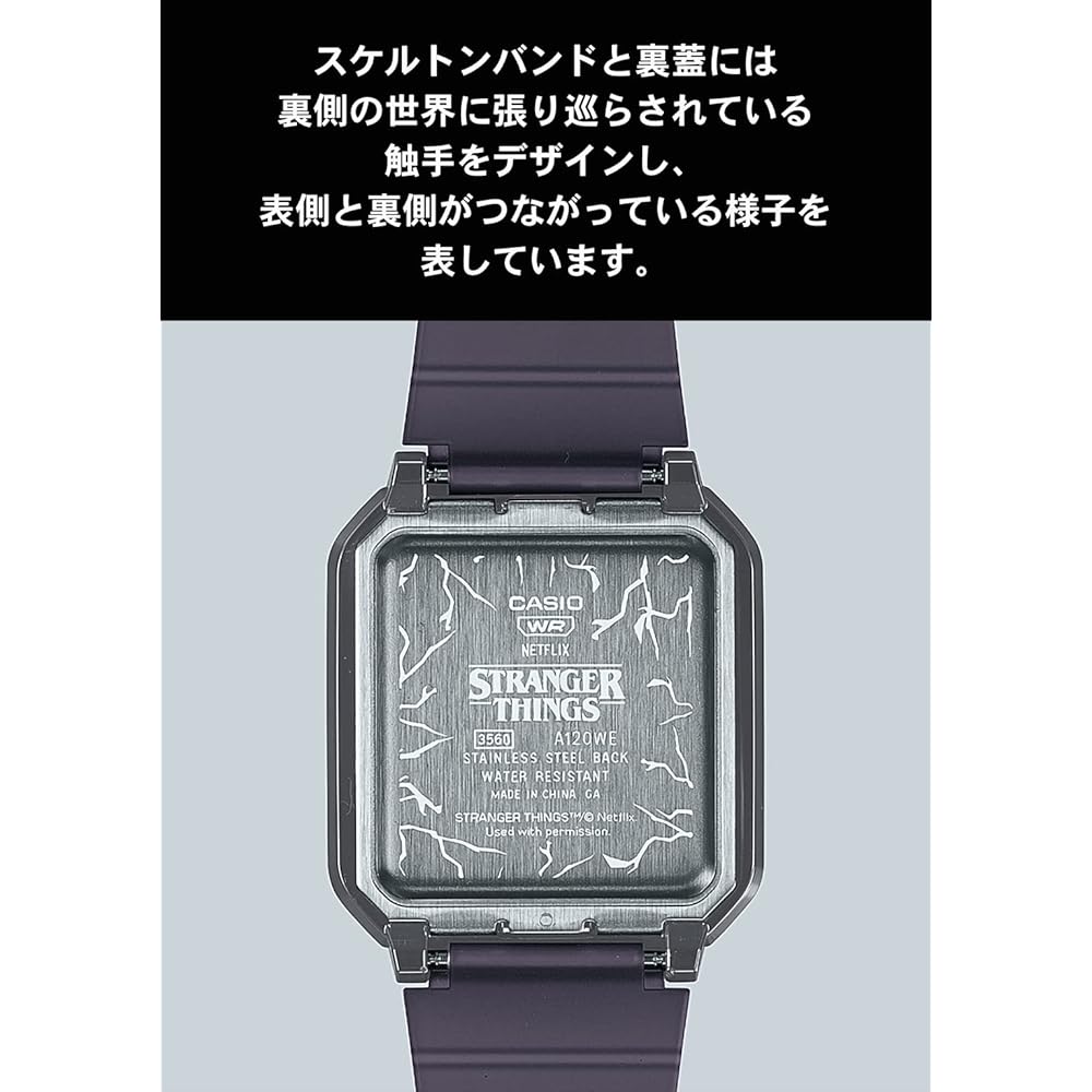 Стандартные часы Casio [Официальный японский продукт] Модель в стиле Stranger Things A120WEST-1AJR Унисекс Черный Скелетон