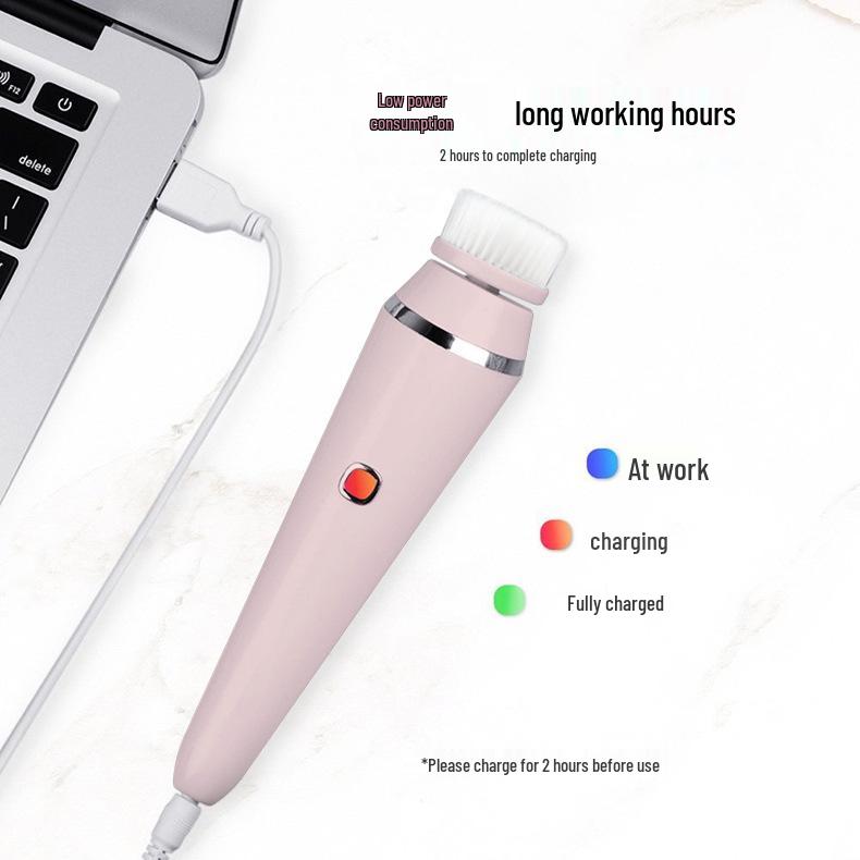 Электрическая водонепроницаемая щетка для очищения лица 4-в-1 для удаления черных точек и макияжа