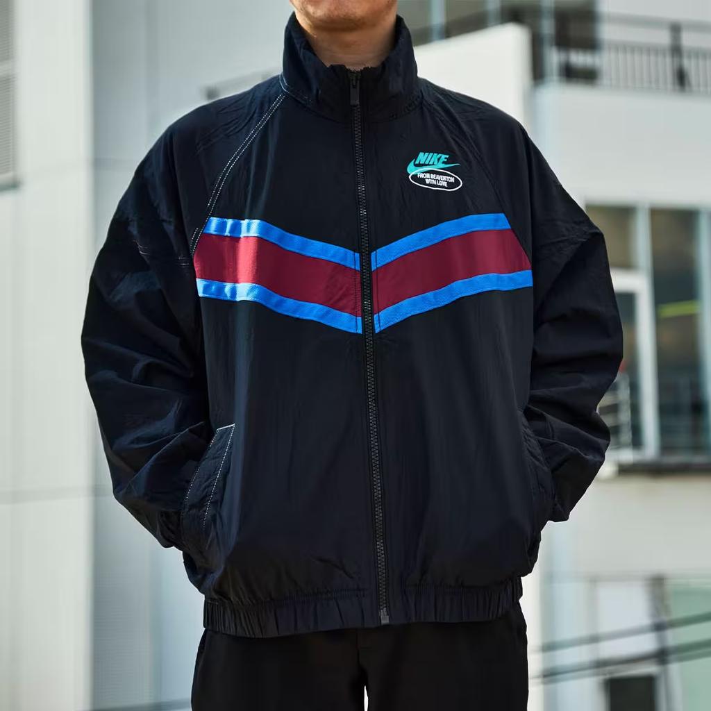 Nike Logo Plant Stand Collar Zip-Up Jacket Men Jacket Black DM5021-010