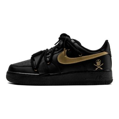 Nike Air Force 1 Устойчивые к истиранию Баланс Низкие Скейтбордические кроссовки Унисекс Черный Золотой CW2288-001(Команда55-)