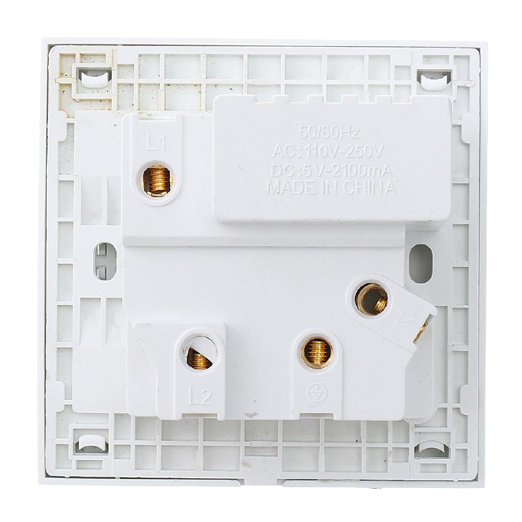 Двойная USB вилка Розетка питания 10А Настенное зарядное устройство переменного тока DC Выключатель Выход Адаптер Порт Аксессуары для электрооборудования Дом 86x86мм