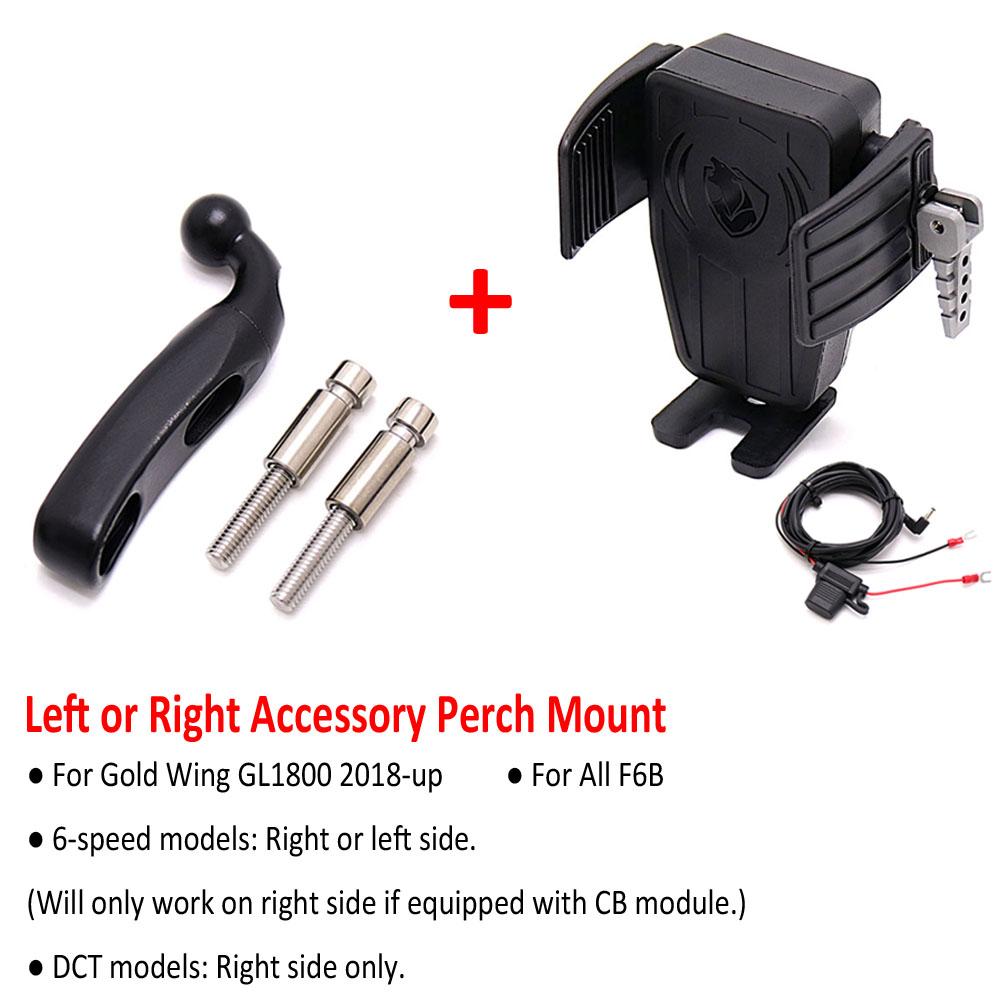 Gold Wing Motorcycle Wireless Charging GPS Phone Holder Navigation Bracket For HONDA GoldWing GL 1800 F6B GL1800 DCT 2018 - 2021