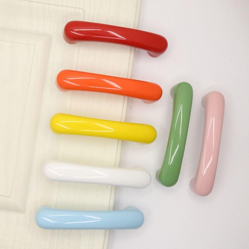 Colorful Design Brass Ceramic Handle Comfortable Feel Drawer Handle Home Furniture