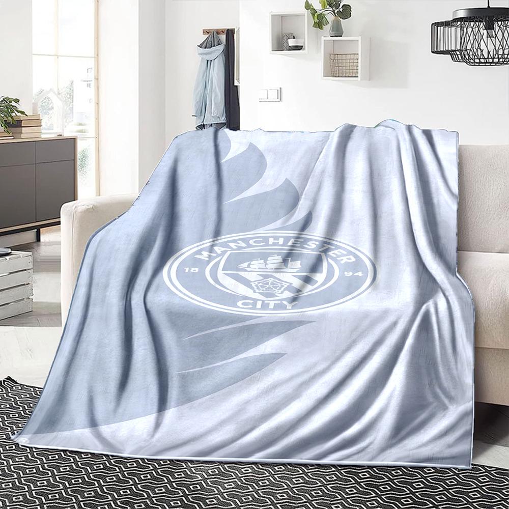 Manchester City Fc Crest Blankets Flannel Printed Breathable Warm Throw Blanket for Home Office Bedspreads 0708a8