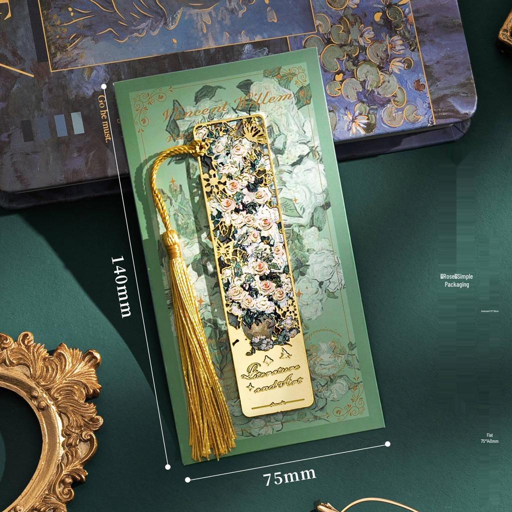 Ретро Закладка с Масляной Живописью: Изысканный металлический сувенир на День учителя и подарки к началу учебного года