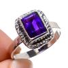 Подарочное кольцо ручной работы из натурального африканского аметиста из твердого серебра 925 пробы S.6 C1s40