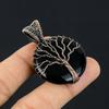 Tree Of Life Black Onyx Gemstone Copper Wire Wrap Handmade Pendant Jewelry For Her