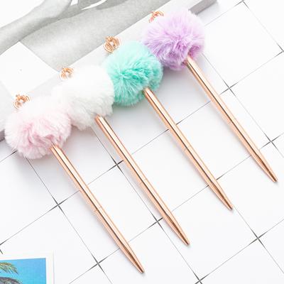Шариковая ручка Metal Crown Hair Ball Интересная шариковая ручка Школьные канцелярские принадлежности Школьные офисные принадлежности