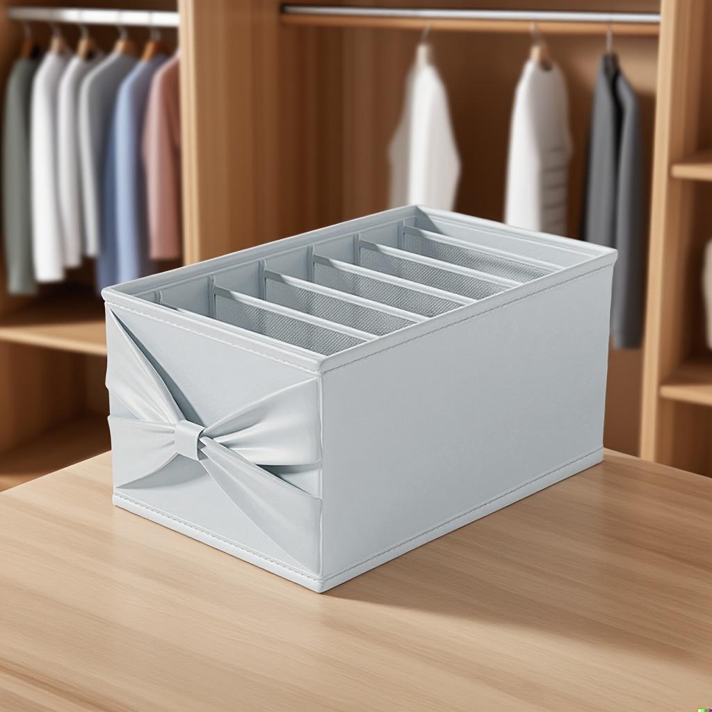 ВысококачественныйМинималистичный Светло-розовый или Голубой Органайзер для хранения с Элегантным Бантом - Многосекционный Органайзер для Шкафа, Комода, Общежития - Открытые Отделения для