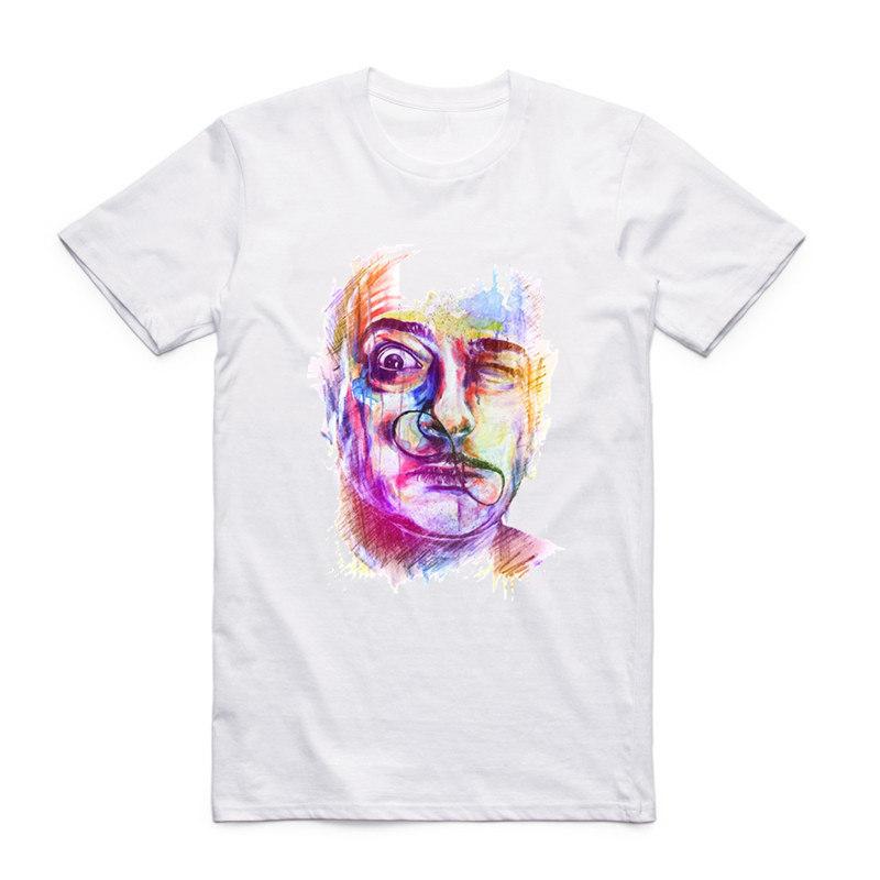 Asian Size Men Print Salvadore Dali Tribute Classic Fashion T-shirt Short Sleeve O-Neck Summer Casual Male T-shirt Homme HCP4001
