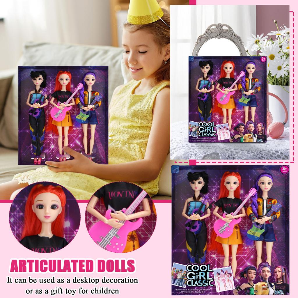 3 шт. Шарнирные куклы, с реалистичным дизайном персонажей, станут восхитительным сюрпризом для детей и друзей.