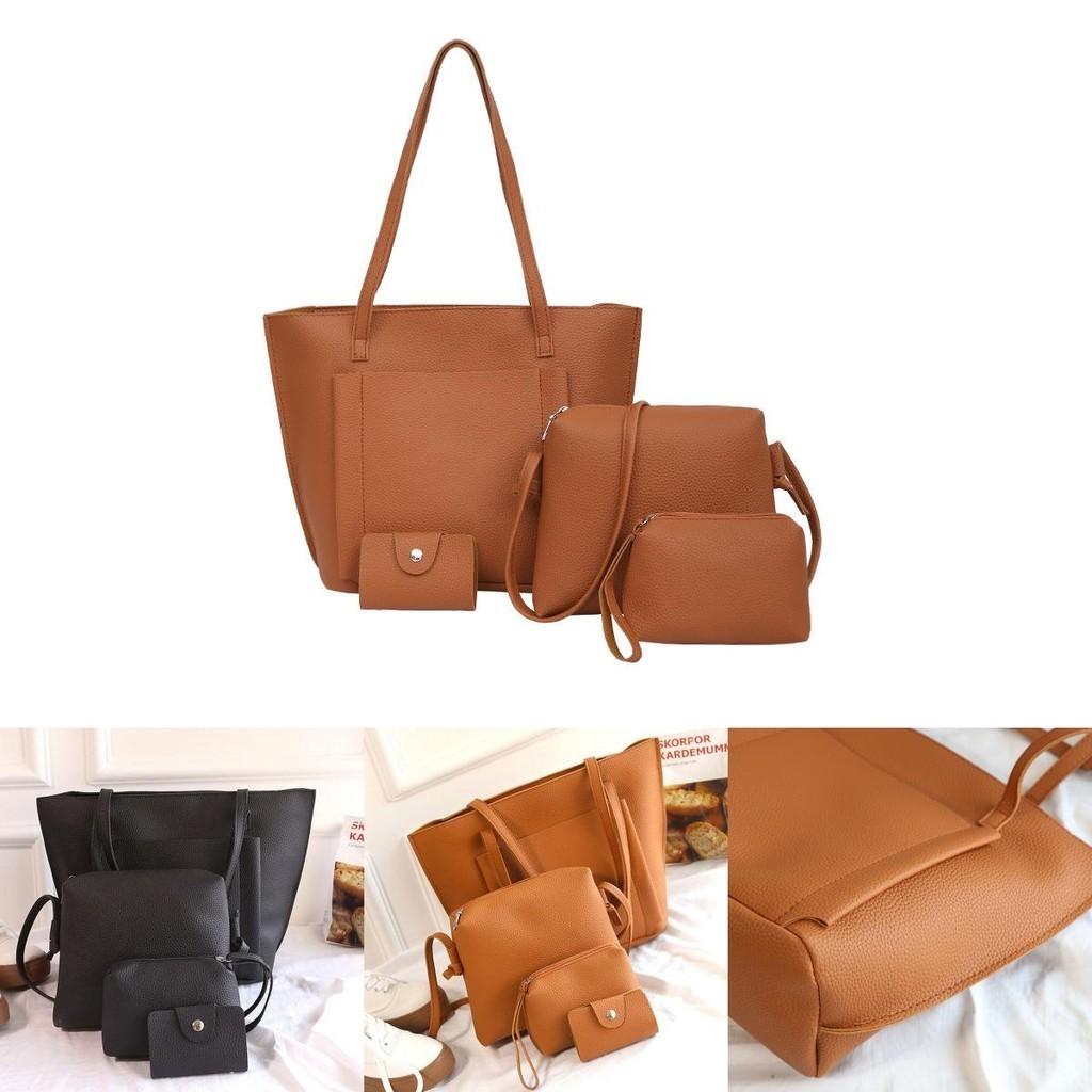 Модный набор женских сумок с узором личи из 4 предметов