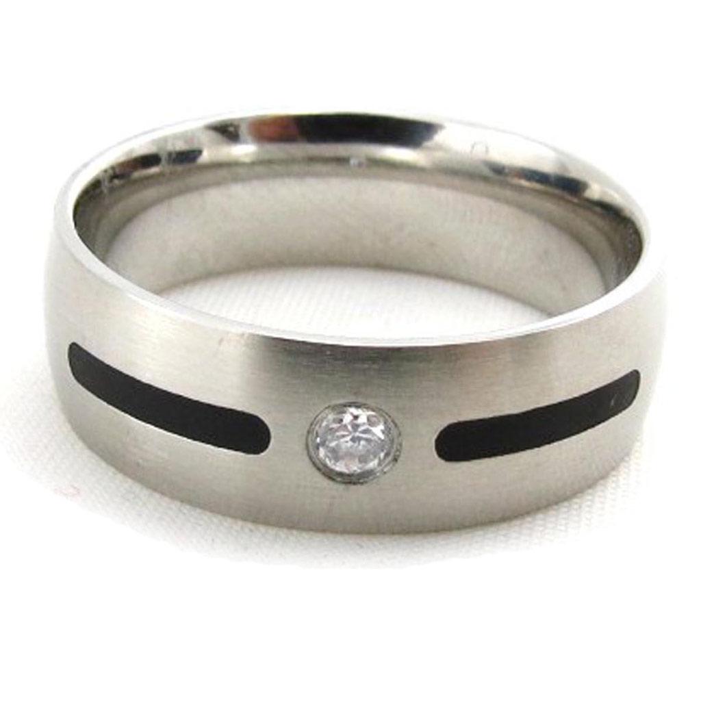 Стальное кольцо "Tony" Черное серебро