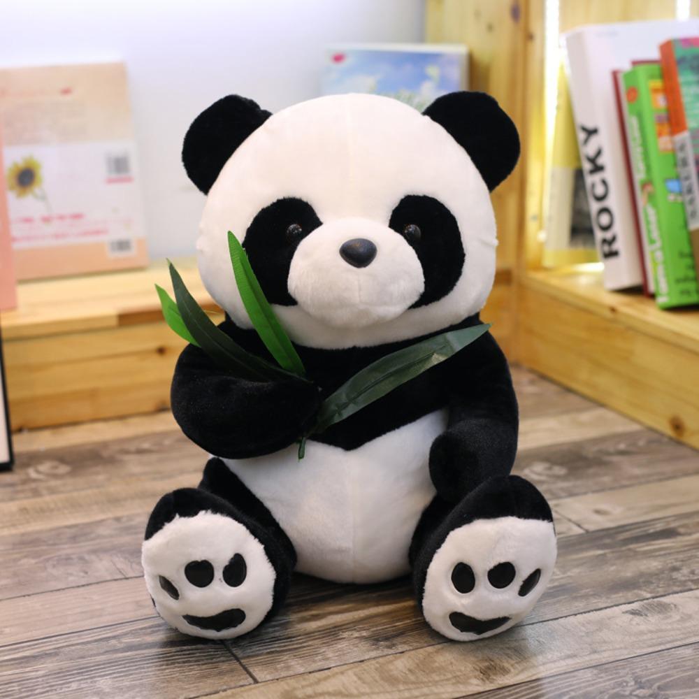 Plush toy cute lying down bamboo leaf panda doll pendant car birthday gift doll gift