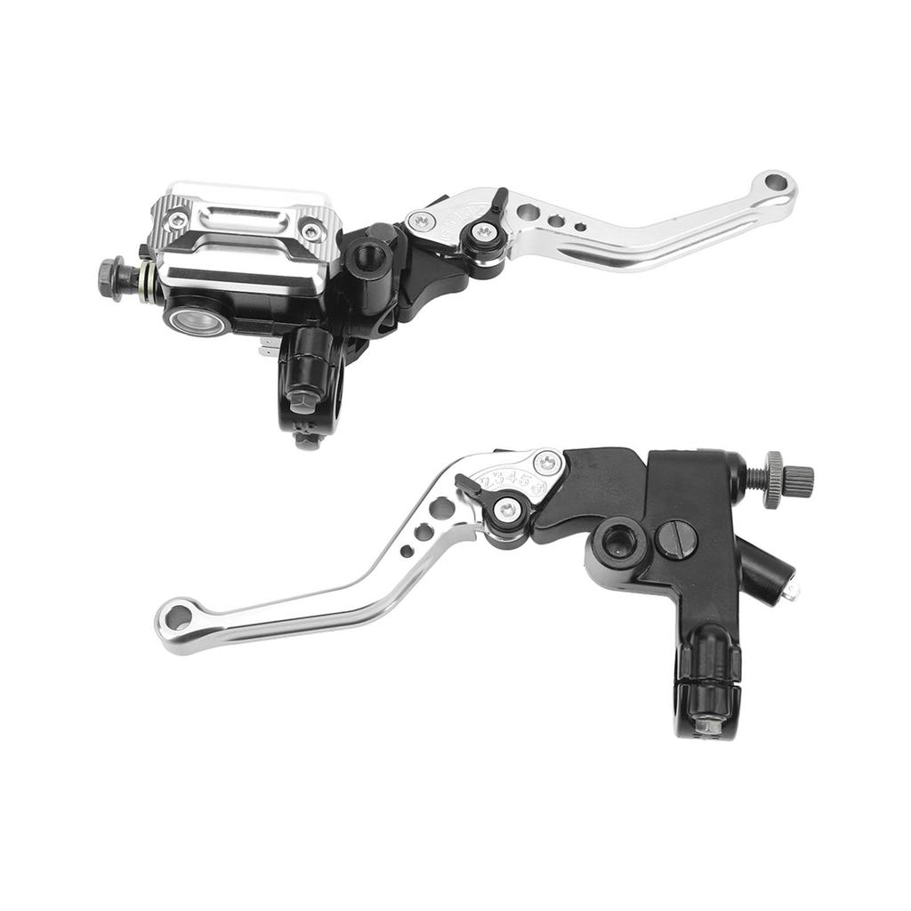 1 Pair 7 8in Brake Master Cylinder Lever Universal Motorcycle Handlebar Kit with Reservoir Carbon Fiber Hand Guard Red