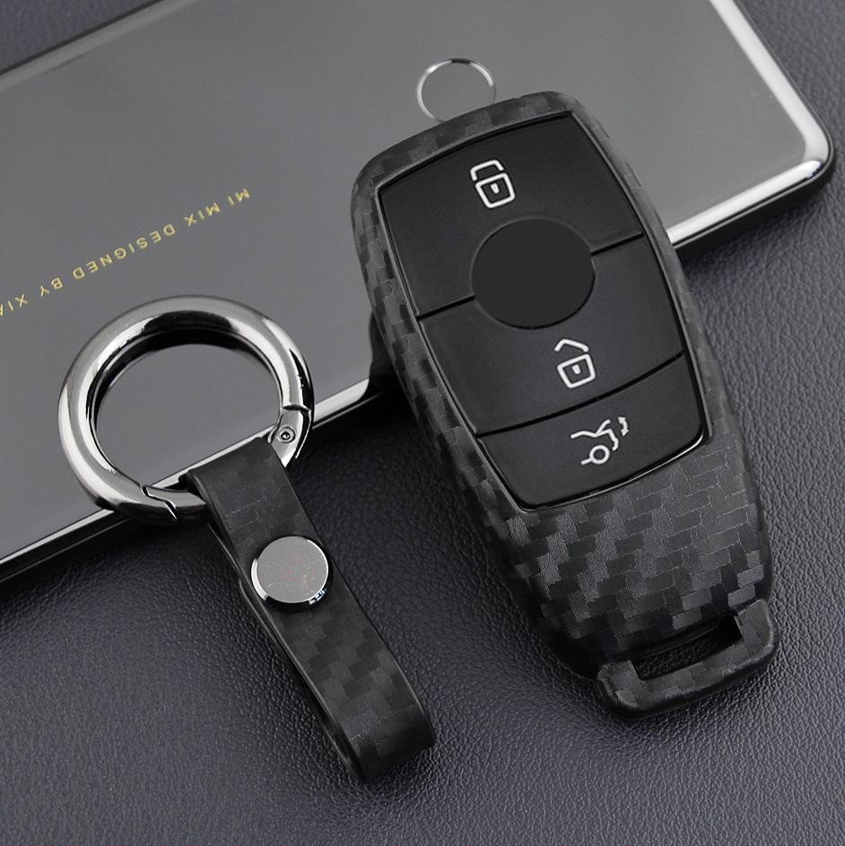 Carbon Fiber Protective Cover for Mercedes Benz C/E/S/CLS Key Fob