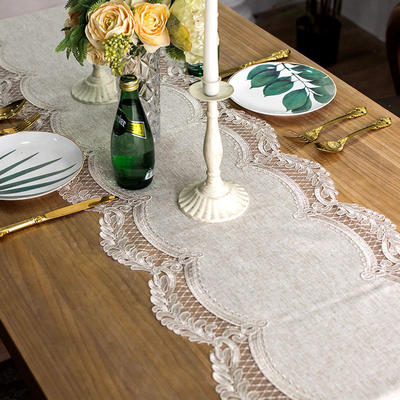 Настольный флаг Nordic Light Роскошный чайный столик Флаг Настольный флаг Кружевная ткань для украшения обеденного стола Длинная полоса Скатерть Обувной шкаф Ткань для покрытия шкафа для телевизора