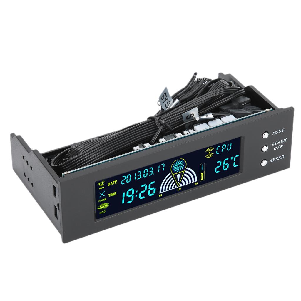 Контроллер скорости 3 вентиляторов ПК, контроль температуры ЦП/ЖД/системы, ЖК-дисплей, передняя панель 5,25 дюйма STW-5023