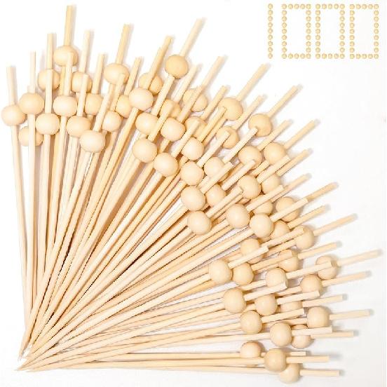 1000 Pieces Cocktail Picks Fancy Toothpicks for Appetizers 4.7 Inch Bamboo Cocktail Sticks Appetizer Skewers for Drinks, Fruit, Charcuterie, Wedding